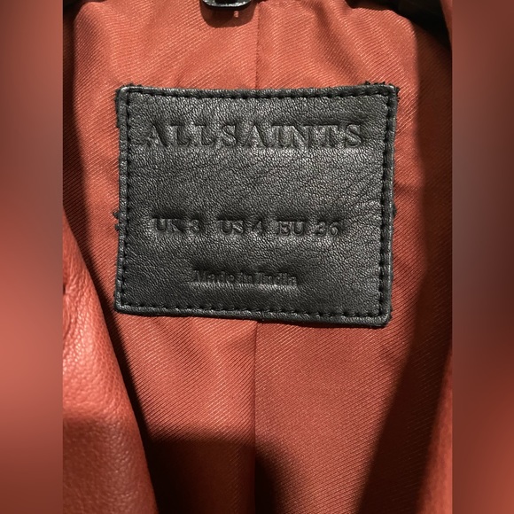 All Saints Dalby Leather Jacket - Picture 3 of 3
